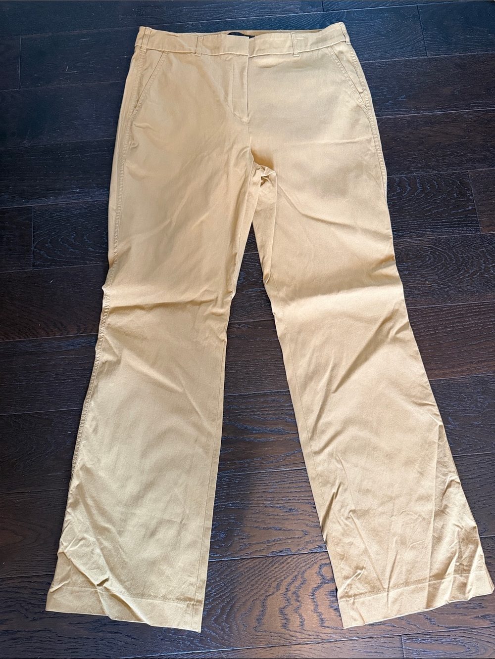 White House Black Market Golden Beige Casual Office Boot Pants sz 12